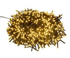 Filo di luci LED con 1000 LED in bianco caldo, con funzione timer 8 ore, per feste, Natale, decorazione, matrimonio, come luce datmosfera, ca. 25 m