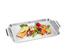 Gefu - Piastra per Cottura Verdure Barbecue Acciaio Inox, Acciaio Inox, Inox, 43 x 25 x 3 cm