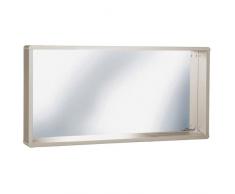 MIAMI - Specchio da Parete con Cornice e ripiano, Legno, Talpa, 13 x 110 x 55 cm