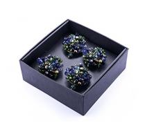 LegendArte LH-034 Allacciatovaglioli Anelli Portatovaglioli Gioiello, Metallo, Multicolore, 19x19x7 cm, 4 unitÃ