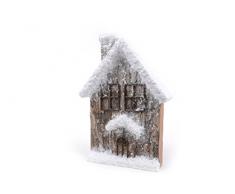 Viscio Trading 172022 Casetta Innevata Grande, Legno, Bianco, 32x9x46 cm