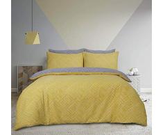 Sleepdown Square DOT Geo Ochre Set di Biancheria da Letto, King