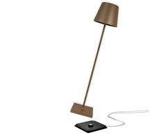 Zafferano Lampada LED Dimmerabile da Terra e Tavolo Stelo assemblabile Poldina PRO XXL, Corten, 150cm/81cm/69cm