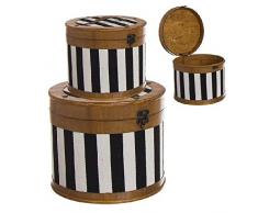 Dcasa Set di 2 scatole portaoggetti a Righe per Decorazioni Festive e Articoli per la casa, Unisex, per Adulti, Colore: Unico