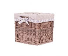e-wicker24 Weide Box, Contenitore in Vimini, Cesta in Vimini, Calotta in Vimini, wengegrauer Retro Cesto portaoggetti