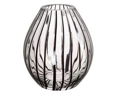 Vetro di Bohemia Glee Vaso, Vetro, Nero, 7Â x 7Â x 20Â cm