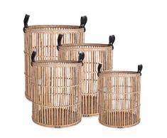 Deco&Co PA90176 Cestino, Rattan Taglia Unica