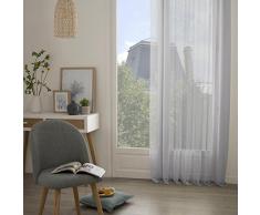 Homemaison Tenda Fine Uni a Occhielli, Poliestere, Grigio, 240Â x 135Â cm