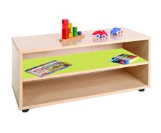 Mobeduc 600101HP13-Mobile/superbajo Mobiletto per bambini, in legno, colore: verde mela/legno naturale, dimensioni 90 x 40 x 44 cm