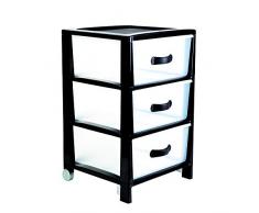 BELLI E FORTI Cassettiera, Polipropilene, Nero, Grande