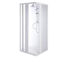 FERIDRAS Aurora Box Doccia Angolo, PVC, Bianco/Trasparente, 80x80x185 cm