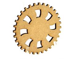 Lasercutouts 10 x 100 mm (10 cm) MDF Steampunk Cogs/Ingranaggi in Legno, Decorazione di Biglietti Fai da Te (cog7)