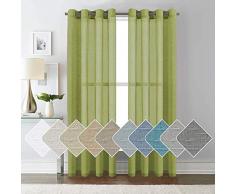 ForenTex I-0575 - Tende da 145 x 260 cm, per finestre e Porte di Soggiorno, Camera da Letto, terrazza, in Poliestere, Colore: Oliva