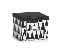Scatola Triangle, Cartone, Nero/Bianco, ca. 21,5 x 20,5 x 15 cm