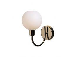 SP Light and Design Diva Parete 1 R, Struttura Oro, Vetro Bianco Lampada 4 W