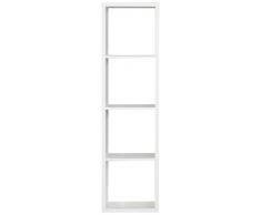 Forte Mauro Scaffale 1 x 4 Scomparti, Legno, Bianco, FÃ¤cher