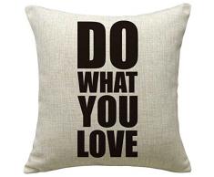 Lo+DeModa Do What You Love Fodera per Cuscino, 100% Cotone, 45x45x0.2 cm