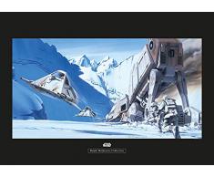 Komar - Quadro da Parete Star Wars Classic RMQ Hoth Battle Snowspeeder, per cameretta dei Bambini, 3 Misure Disponibili, Multicolore, WB145-70x50