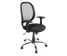 Bizzotto Ford Sedia con Braccioli, Tessuto, Nero, 65 x 57 x 105 cm