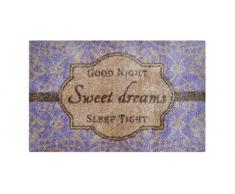 LifeStyle-Mat Fussmatte, 40x60cm, waschbar und rutschfest, in Mehreren Größen, Sweet Dreams Beige/Flieder Zerbino, Microfibra, 40x60x1.1 cm