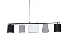 Eglo Almeida 1 - Lampada a sospensione, in acciaio, 125 W, colore: nero/grigio/bianco