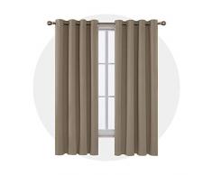 Deconovo Tenda Termica Oscurante con Occhielli, Colore Tortora, 183 x 140 cm
