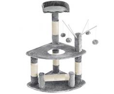 Albero per Gatto con Graffiatoio Cuccia Giocattolo Gatti Parco Giochi Tiragraffi in Sisal Naturale 90 x 45 x 45 cm (Colore Grigio Ginger 30072)