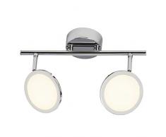 Brilliant AG g30513/15Â Pluto Plafoniera LED Extra/fine a 2Â luci metallo/plastica 5Â W Integrated cromo