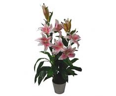 Orchidea artificiale a foglia, rosa, 90 cm