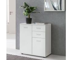 Wohnling - Comò SVENJA con Ante e cassetti, 71 x 78 x 35 cm, in Legno, Stile Moderno, Colore: Bianco