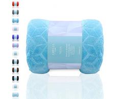 AmeliaHome - Coperta, Poliestere, Nessa Turchese, 170 x 210