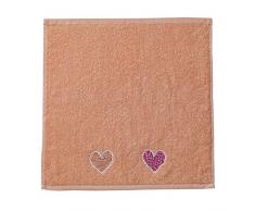 Eiffel Textile Set di strofinacci cucina cuori ricamato, cotone,, 45Â x 45Â x 10Â cm, 3Â pezzi