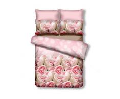 decoking Premium 90916Â biancheria da letto 155Â x 220Â cm con 1Â federa 80Â X 80Â 3d set di biancheria da letto Covers microfaserbettwaesche garnituren cerniera floreale fiori fiore modello Adam Emerald Collection