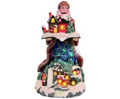 Giocoplast Natale 315 10482 Babbo con Villaggio e Luci, Fibre Ottiche, 38X22X22