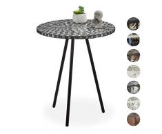 Divano in Vetro con ripiano Girevole Argento HxLxP: 39 x 52 x 45 cm ca. 3 Piani Rotondi Relaxdays Tavolino da Salotto