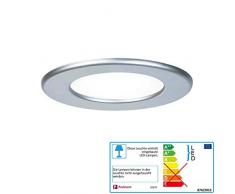 Paulmann 92070 Lampada da Soffitto Rotonda, 6 W, 4000 K, Pannello Led Bianco Neutro, Cromo Opaco, Ip44, Inclusa Lampadina da Incasso, In Plastica, 6 W