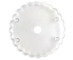 jem 107P009 Tagliapasta Grande Rotondo con Bordo Ondulato, Bianco