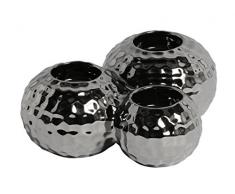 A di Decorazione portacandele candelabro, Gres, Argento, 20Â x 16Â x 8Â cm