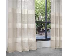 Homemaison Tenda con Righe Larghi a Arricciatura, Poliestere, Lino, 240Â x 140Â cm