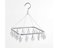 Rayen mollette | Stendibiancheria da Appendere | Piccoli lavaggi | Adatto per Interni ed Esterni 28,5 x 28 cm, Metallo, Bianco