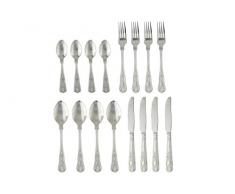 ApolloÂ âÂ Set di Posate Pezzi con Kings Design, Acciaio Inox, Argento, 27Â x 18Â x 7Â cm