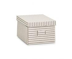 Scatola Stripes, Cartone, Beige, Beige, ca. 21 x 28 x 15 cm
