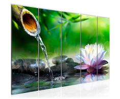 Quadro Fiori Feng Shui 150 x 60 cm - XXL Immagini Murale Stampa su Tela Decorazione da Parete Pronte per lapplicazione - 612656a