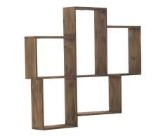 GEESE Scaffale con 5Â Scomparti, Legno, Naturale, 9Â x 70Â x 75Â cm