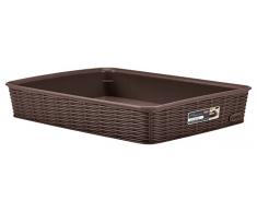 Stefanplast Elegance Cestino Rattan, Marrone, 35x35x6 cm