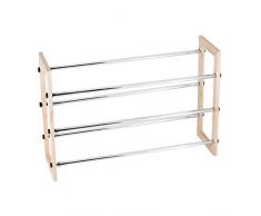 Harper - Scarpiera Estensibile a 3 Livelli, Modello Rack3, Metallo, Multicolore, Taglia Unica