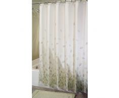 InterDesign Verde SC Tenda vasca da bagno, Tende per doccia in tessuto impermeabile di poliestere con design a foglie 183 cm x 183 cm, verde