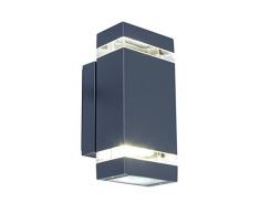 Lutec Focus Lampada da Esterno a LED Integrato 7.6 W, Grigio Antracite, 23.5 x 11 cm