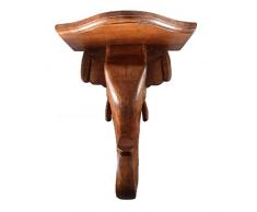 Stylla Londra Handmade Elephant Design mensola da Parete, da Appendere, Legno, Marrone, 23Â x 15Â x 26Â cm