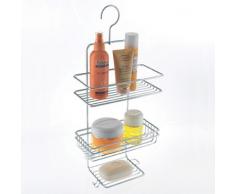 Metaltex Mensola da Bagno con Gancio 3 Piani, Acciaio Inox